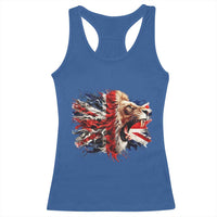 Roaring British Lion Flag Racerback Tank Top Union Jack UK Pride - Wonder Print Shop