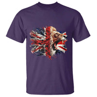 Roaring British Lion Flag T Shirt Union Jack UK Pride - Wonder Print Shop