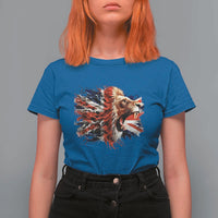 Roaring British Lion Flag T Shirt For Women Union Jack UK Pride - Wonder Print Shop
