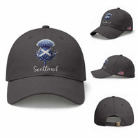 Scotland Thistle Floral Emblem Saltire Flag Baseball Cap Patriotic Scottish Heritage