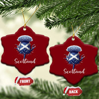 Scotland Thistle Floral Emblem Saltire Flag Ceramic Ornament Patriotic Scottish Heritage