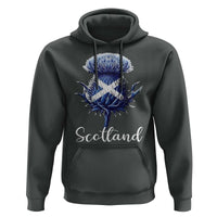 Scotland Thistle Floral Emblem Saltire Flag Hoodie Patriotic Scottish Heritage