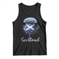 Scotland Thistle Floral Emblem Saltire Flag Tank Top Patriotic Scottish Heritage