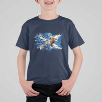 Roaring Scottish Lion T Shirt For Kid Braveheart Scotland Flag Pride - Wonder Print Shop