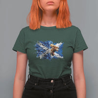 Roaring Scottish Lion T Shirt For Women Braveheart Scotland Flag Pride - Wonder Print Shop