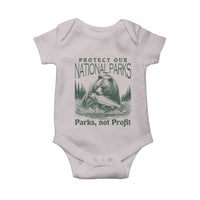 Protect Our National Parks Baby Onesie Parks Not Profits Retro Bear Nature Graphic