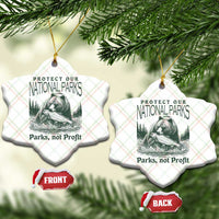 Protect Our National Parks Ceramic Ornament Parks Not Profits Retro Bear Nature Graphic - Wonder Print Shop