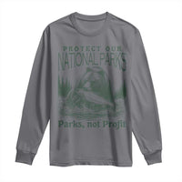 Protect Our National Parks Long Sleeve Shirt Parks Not Profits Retro Bear Nature Graphic