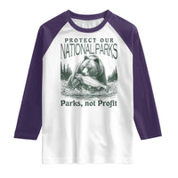 Protect Our National Parks Raglan Shirt Parks Not Profits Retro Bear Nature Graphic
