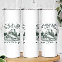 Protect Our National Parks Skinny Tumbler Parks Not Profits Retro Bear Nature Graphic