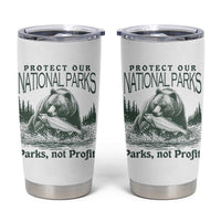 Protect Our National Parks Tumbler Cup Parks Not Profits Retro Bear Nature Graphic