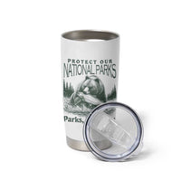 Protect Our National Parks Tumbler Cup Parks Not Profits Retro Bear Nature Graphic