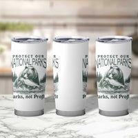 Protect Our National Parks Tumbler Cup Parks Not Profits Retro Bear Nature Graphic