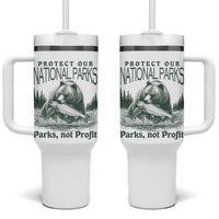Protect Our National Parks Tumbler With Handle Parks Not Profits Retro Bear Nature Graphic