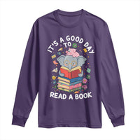 Its A Good Day To Read Book Long Sleeve Shirt Cute Elephant Reading Across America