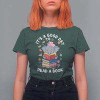 Its A Good Day To Read Book T Shirt For Women Cute Elephant Reading Across America