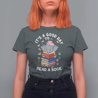 Its A Good Day To Read Book T Shirt For Women Cute Elephant Reading Across America