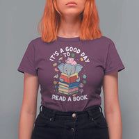Its A Good Day To Read Book T Shirt For Women Cute Elephant Reading Across America