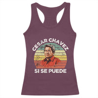 Cesar Chavez Racerback Tank Top Si Se Puede Mexican Hispanic Heritage Month Vintage