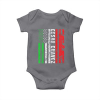 Cesar Chavez Baby Onesie American Mexican Flag Patriotic Mexico Distressed