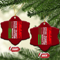 Cesar Chavez Ceramic Ornament American Mexican Flag Patriotic Mexico Distressed - Wonder Print Shop