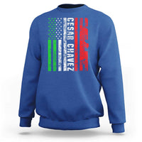 Cesar Chavez Sweatshirt American Mexican Flag Patriotic Mexico Distressed