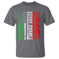 Cesar Chavez T Shirt American Mexican Flag Patriotic Mexico Distressed