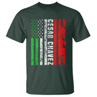 Cesar Chavez T Shirt American Mexican Flag Patriotic Mexico Distressed