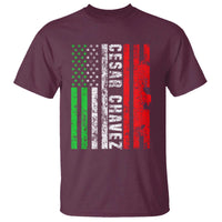 Cesar Chavez T Shirt American Mexican Flag Patriotic Mexico Distressed