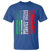 Cesar Chavez T Shirt American Mexican Flag Patriotic Mexico Distressed