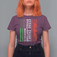Cesar Chavez T Shirt For Women American Mexican Flag Patriotic Mexico Distressed