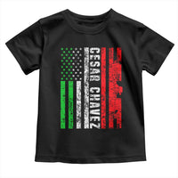 Cesar Chavez Toddler T Shirt American Mexican Flag Patriotic Mexico Distressed