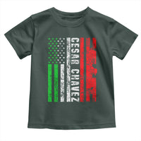 Cesar Chavez Toddler T Shirt American Mexican Flag Patriotic Mexico Distressed