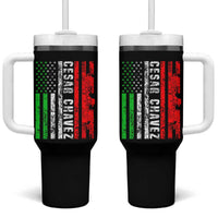 Cesar Chavez Tumbler With Handle American Mexican Flag Patriotic Mexico Distressed