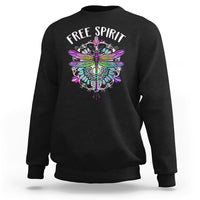Dragonfly Sweatshirt Free Spirit Hippie Mandala Wild Heart Dragonfly Inspirational Shirt for Women, Dragonfly T-shirt, Dragonfly Gift, Insect Lover Shirt, Spiritual Shirt - Wonder Print Shop