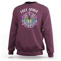 Dragonfly Sweatshirt Free Spirit Hippie Mandala Wild Heart Dragonfly Inspirational Shirt for Women, Dragonfly T-shirt, Dragonfly Gift, Insect Lover Shirt, Spiritual Shirt - Wonder Print Shop