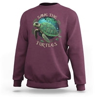 Earth Day Sweatshirt Save The Turtles Ocean Day Crisis Environmental Activism - Wonder Print Shop