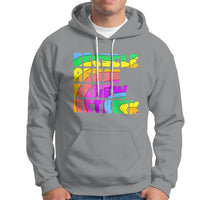 Sport gray hoodie with multicolor "Recycle Reuse Renew Rethink" graphic on chest