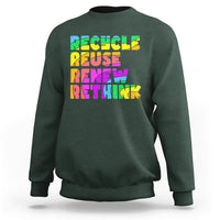 Earth Day Sweatshirt Recycle Reuse Renew Rethink Earth Day Environmental Activism - Wonder Print Shop