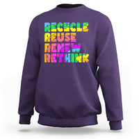 Earth Day Sweatshirt Recycle Reuse Renew Rethink Earth Day Environmental Activism - Wonder Print Shop