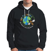 Earth Day Hoodie Bee The Change You Wish To See In The World Save The Bees Environmental Awareness - Wonder Print Shop