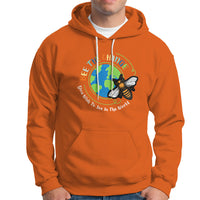 Earth Day Hoodie Bee The Change You Wish To See In The World Save The Bees Environmental Awareness - Wonder Print Shop