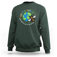 Earth Day Sweatshirt Bee The Change You Wish To See In The World Save The Bees Environmental Awareness - Wonder Print Shop