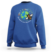 Earth Day Sweatshirt Bee The Change You Wish To See In The World Save The Bees Environmental Awareness - Wonder Print Shop