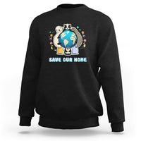 Earth Day Sweatshirt Wildlife Save Our Home Animals Raise Environmental Awareness - Wonder Print Shop