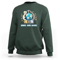Earth Day Sweatshirt Wildlife Save Our Home Animals Raise Environmental Awareness - Wonder Print Shop