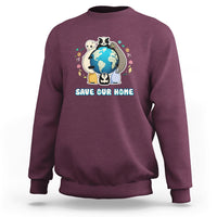 Earth Day Sweatshirt Wildlife Save Our Home Animals Raise Environmental Awareness - Wonder Print Shop