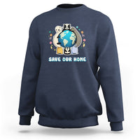 Earth Day Sweatshirt Wildlife Save Our Home Animals Raise Environmental Awareness - Wonder Print Shop