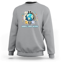Earth Day Sweatshirt Wildlife Save Our Home Animals Raise Environmental Awareness - Wonder Print Shop