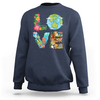 Earth Day Sweatshirt Peace Love Earth Love Your Mother Go Planet Ocean Wildlife Protection - Wonder Print Shop